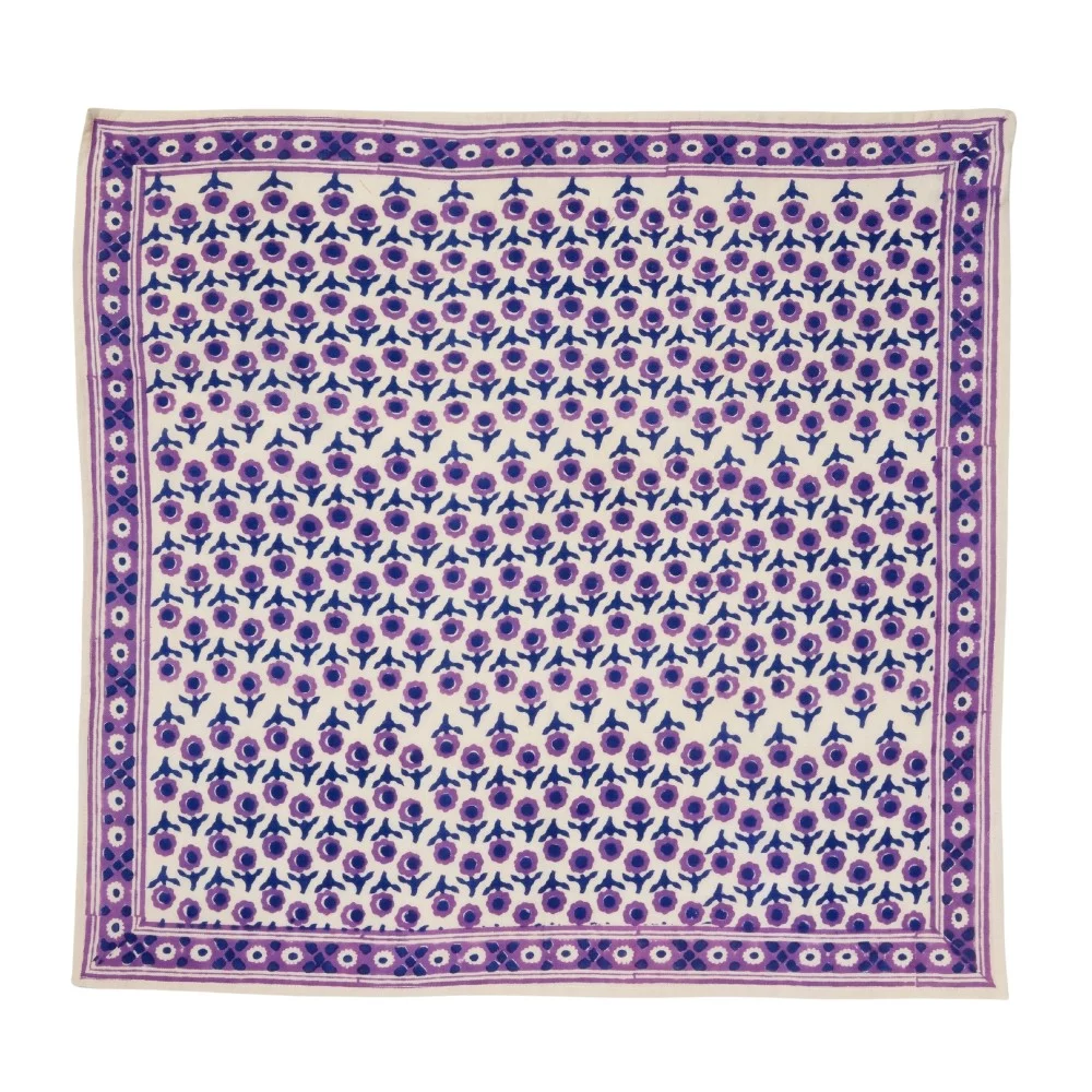 Tuch - kleine Blumen, lila/blau
