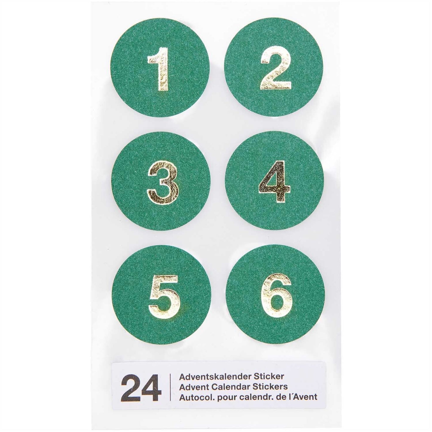 Sticker Set - Adventskalenderzahlen, diverse Farben