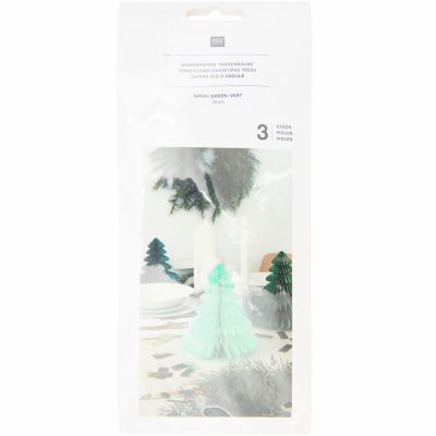 Weihnachtsbaum 3-er Set - Wabenpapier, grün