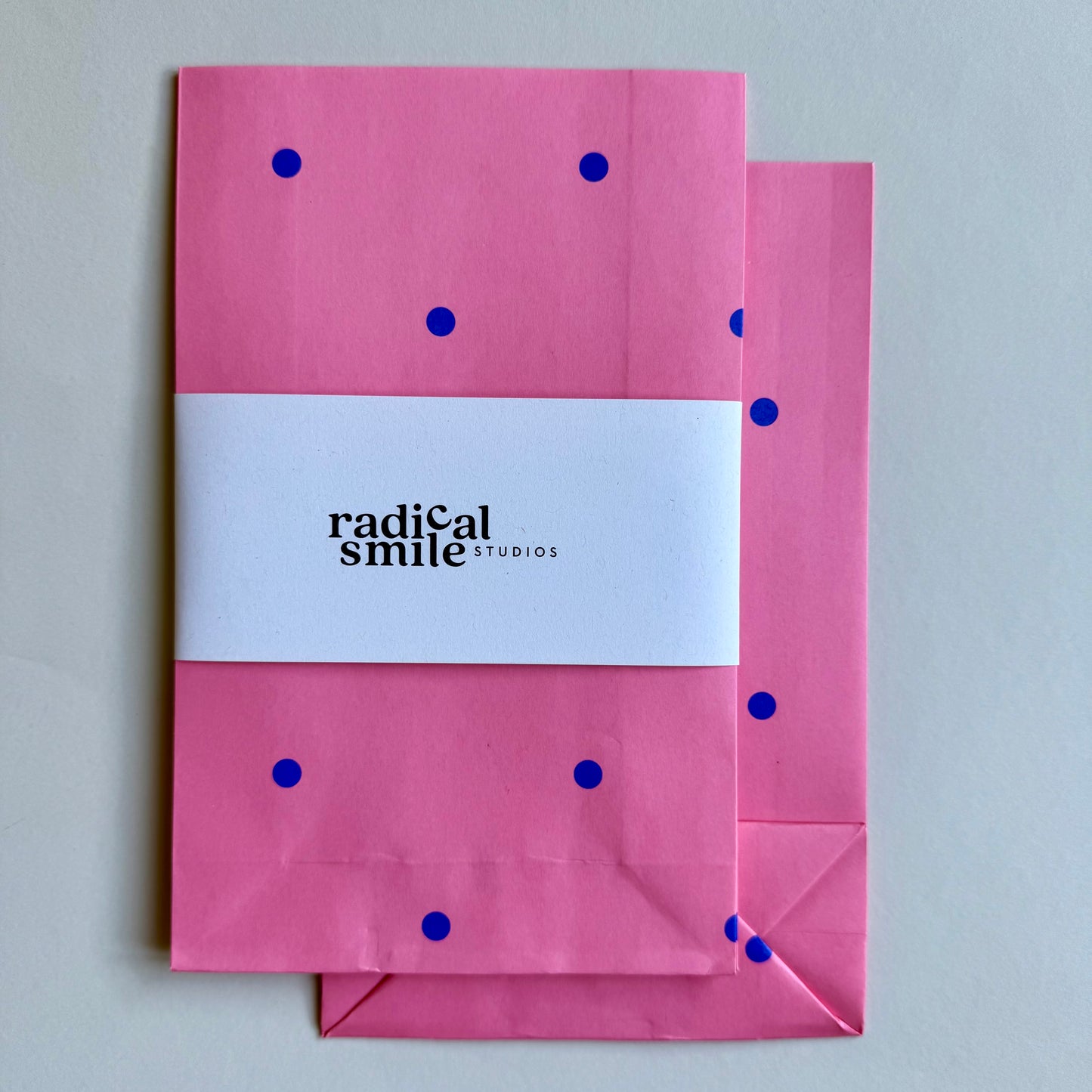 Blockbottombag - Dots, rosa / blau