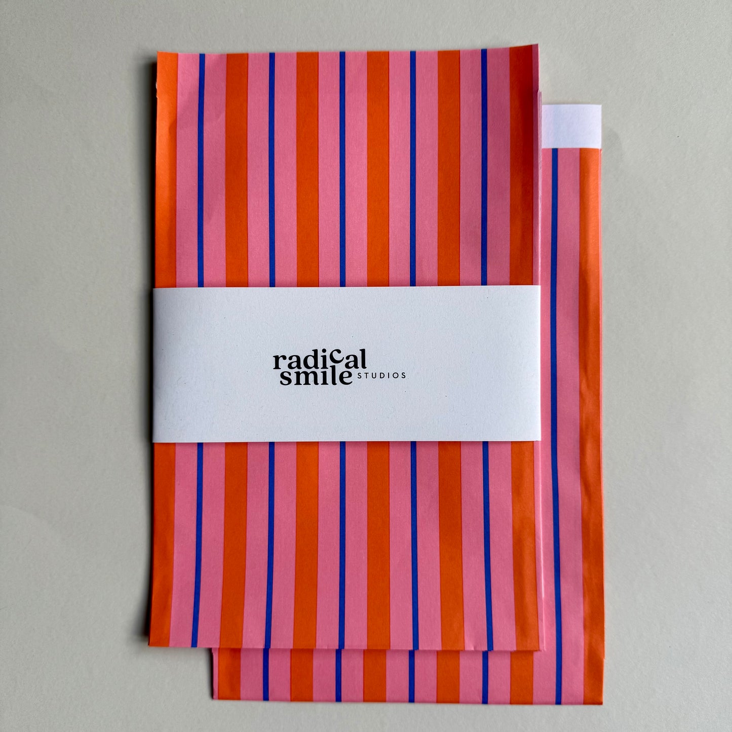 Flatbags - Streifen, blau / orange / rosa