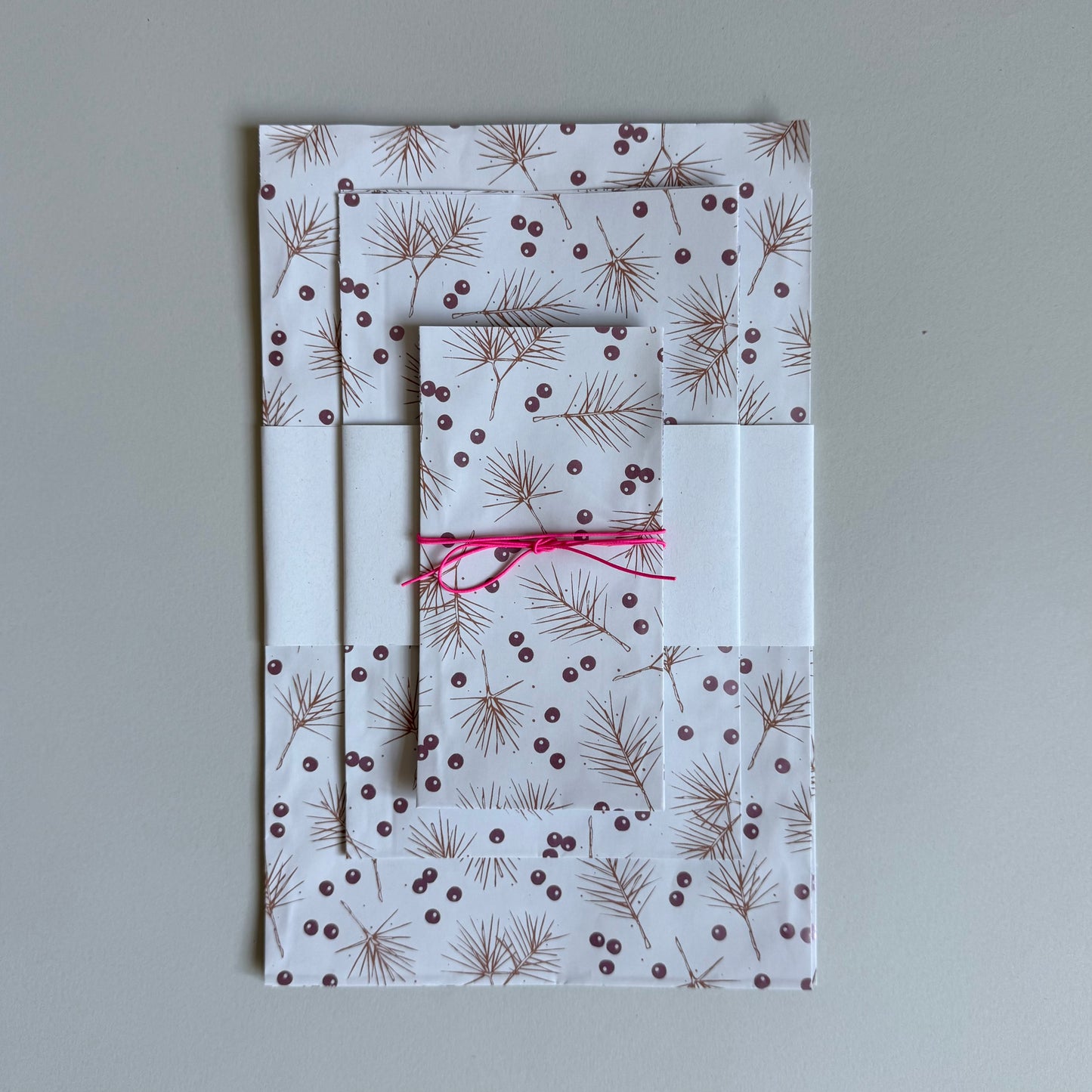Flatbags - Zweige & Beeren, weiß / rosé