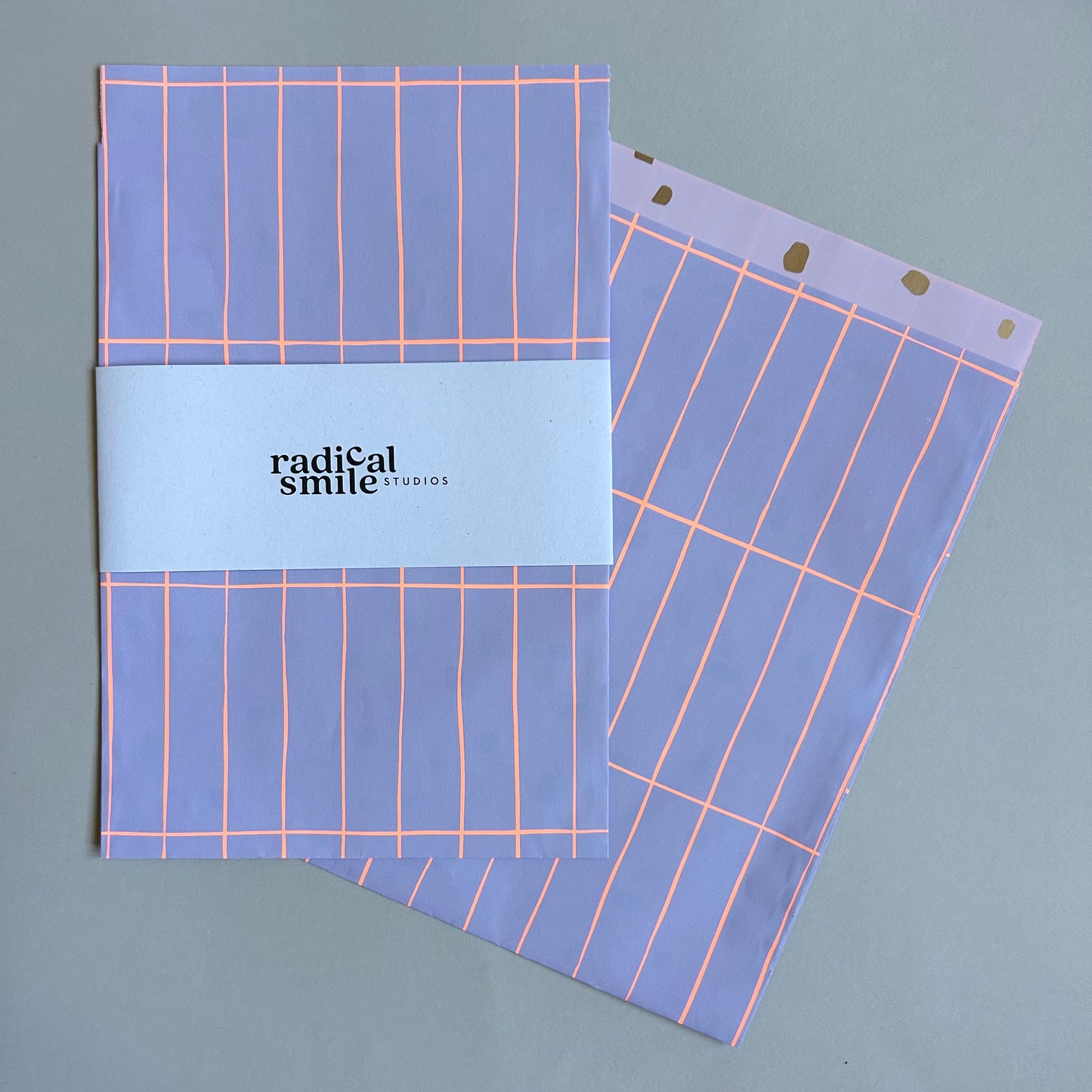 Flatbag - Gitter, flieder/neon orange