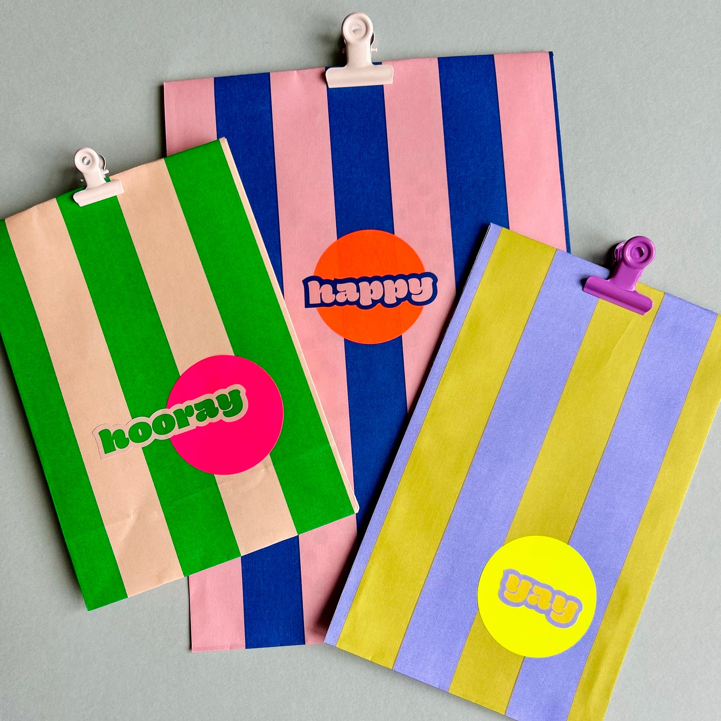 Sticker Set - hooray & neon dots