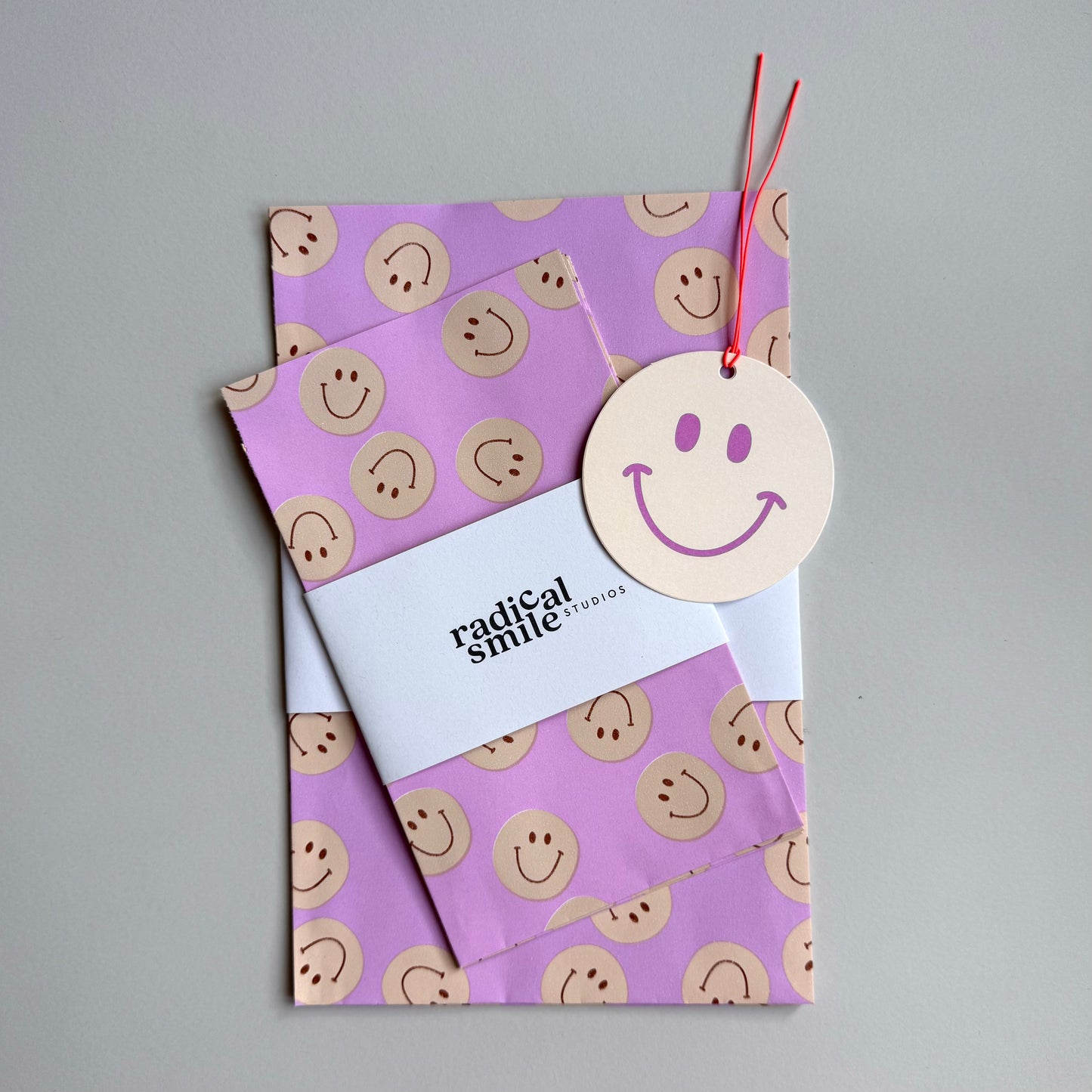 Geschenkanhänger Set - Smiley drei Größen, rosa
