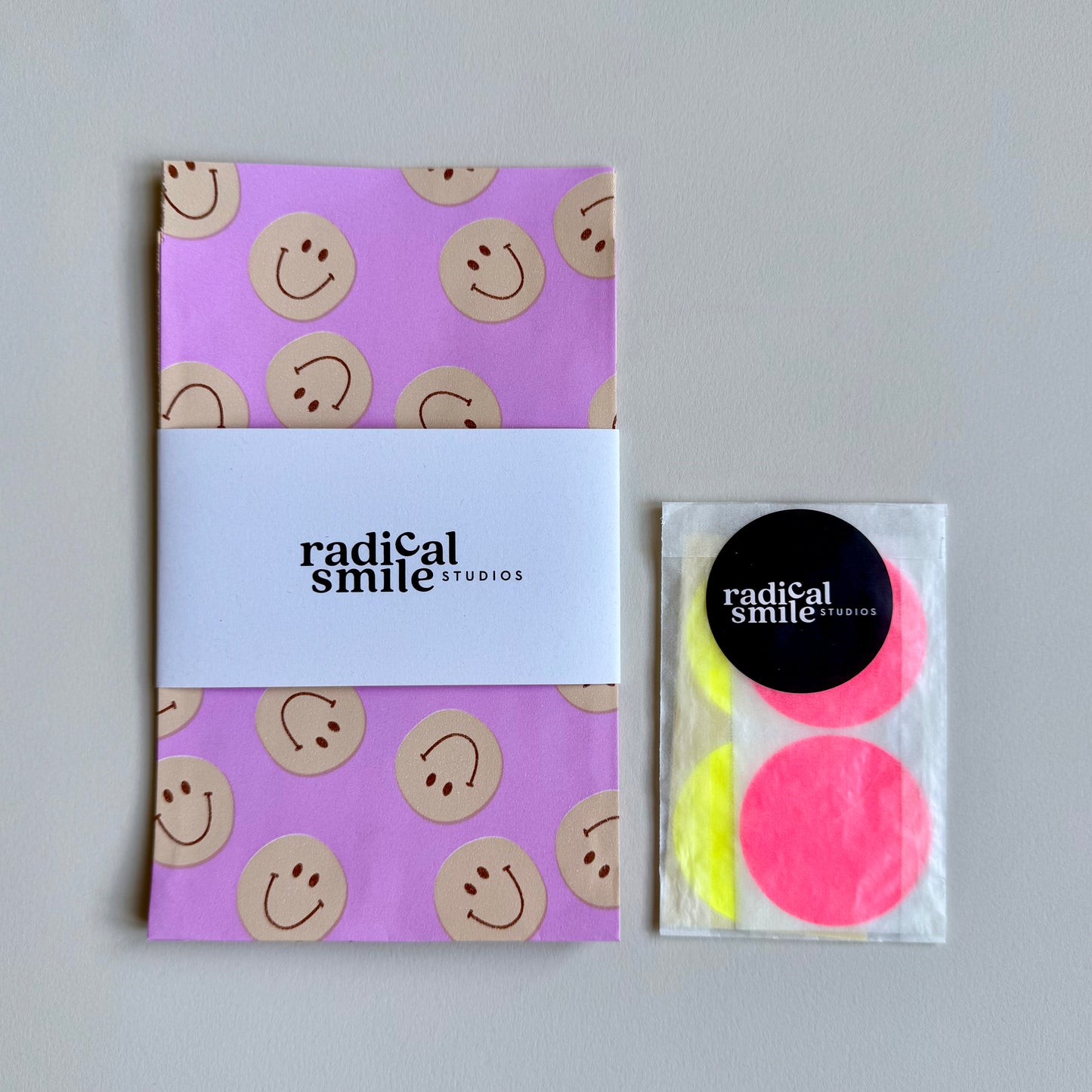 Goodie Bag Set Smiley - rosa, 2 Größen