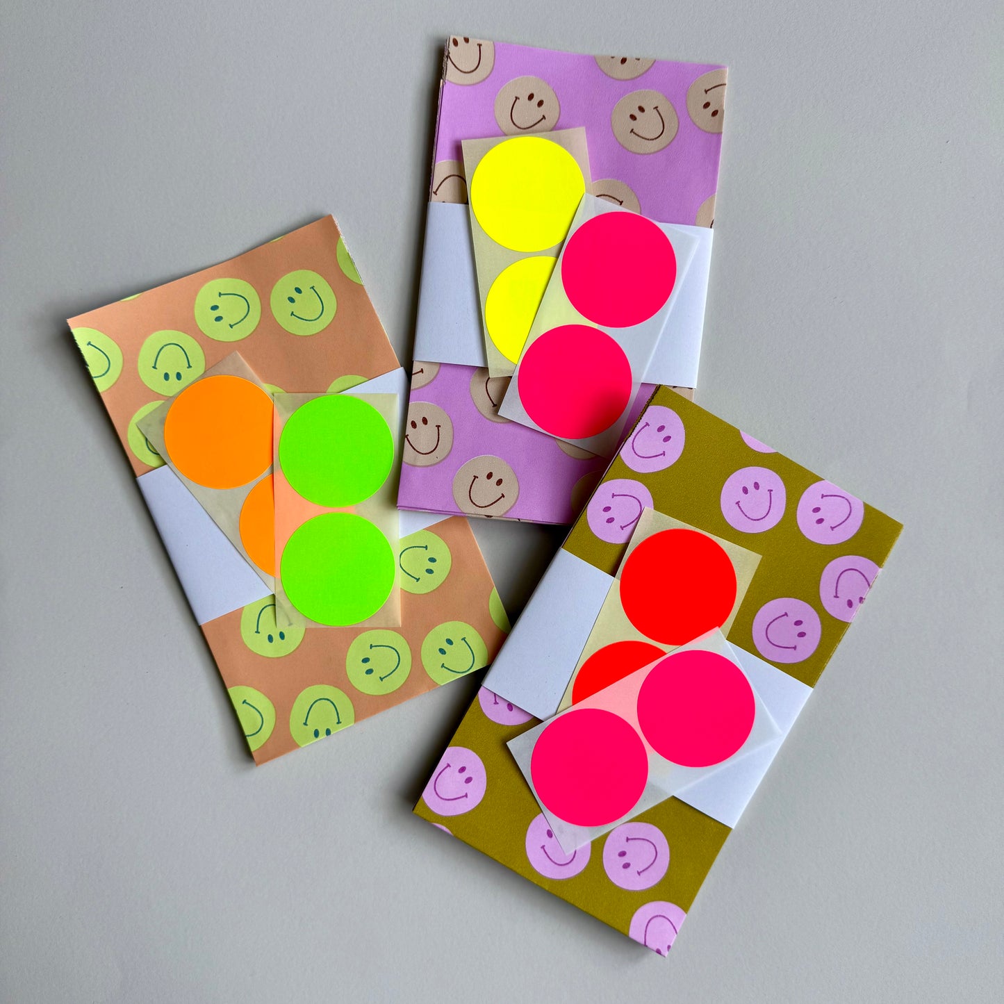 Goodie Bag Set Smiley - oliv, 2 Größen