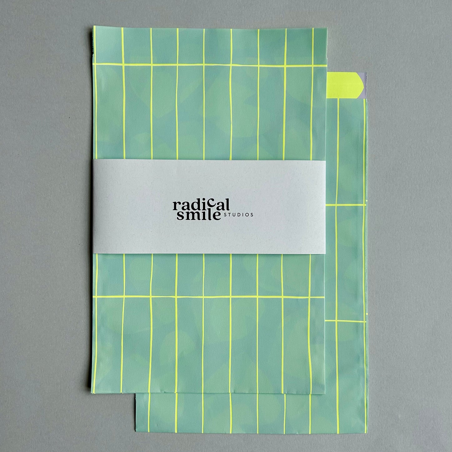 Flatbags - Gitter, mint/gelb, diverse Größen