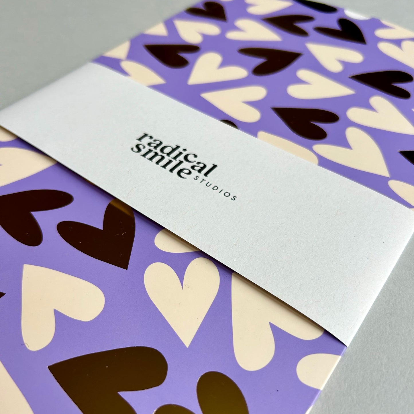 Geschenk Box - Herzen, lila