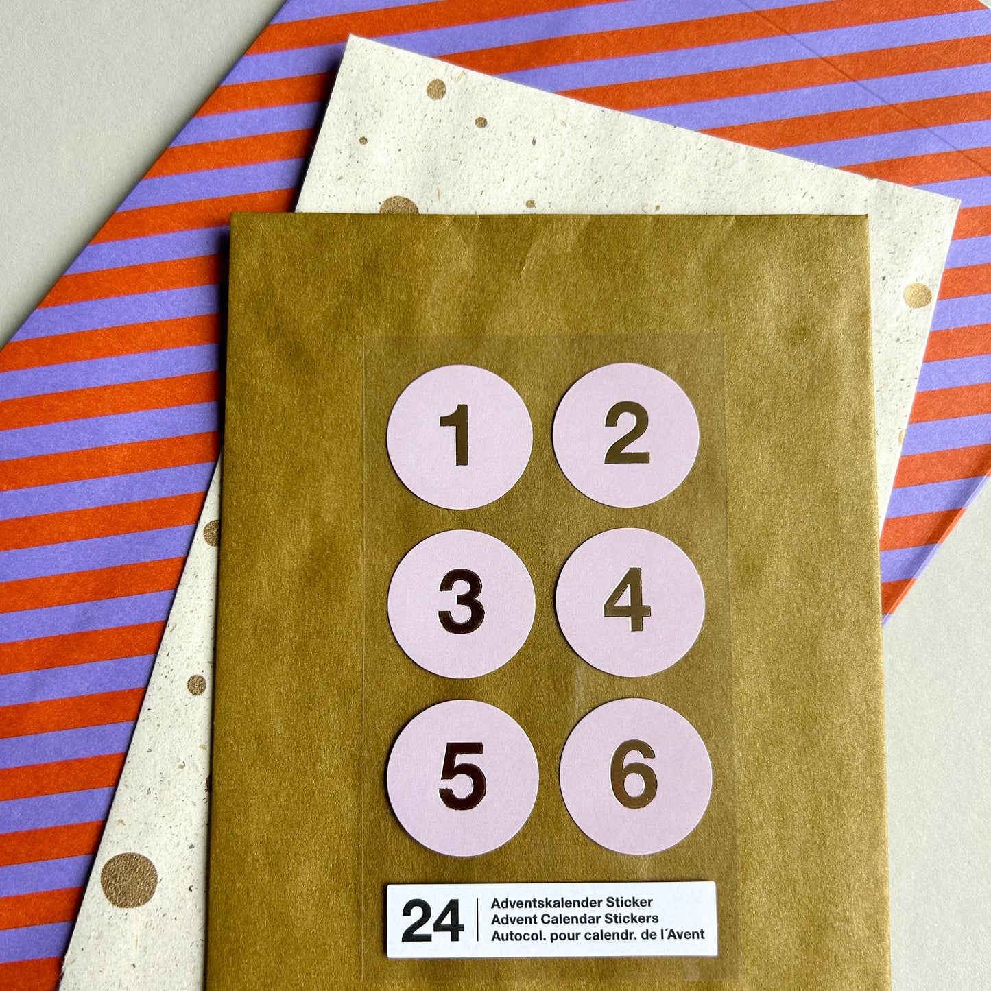 Sticker Set - Adventskalenderzahlen, diverse Farben