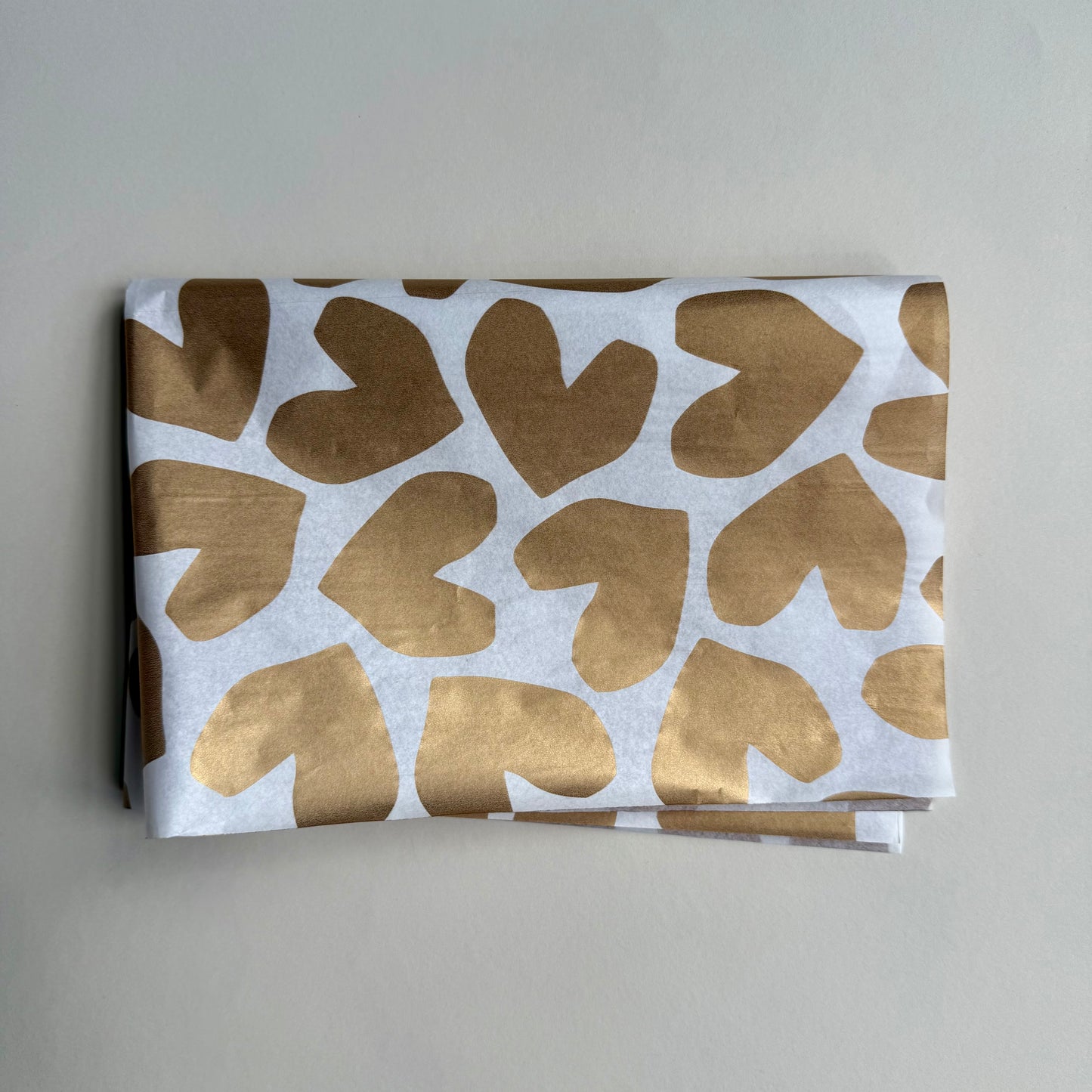 Seidenpapier - Herzen groß, weiß/gold