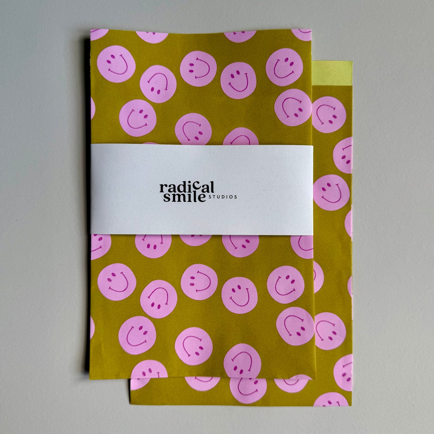 Flatbags - Smileys oliv / pink, diverse Größen