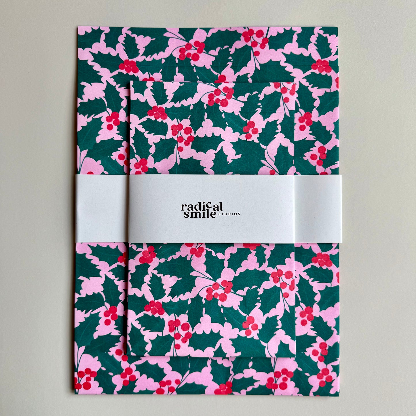 Blockbottombag - Ilex grün/rosa, diverse Größen