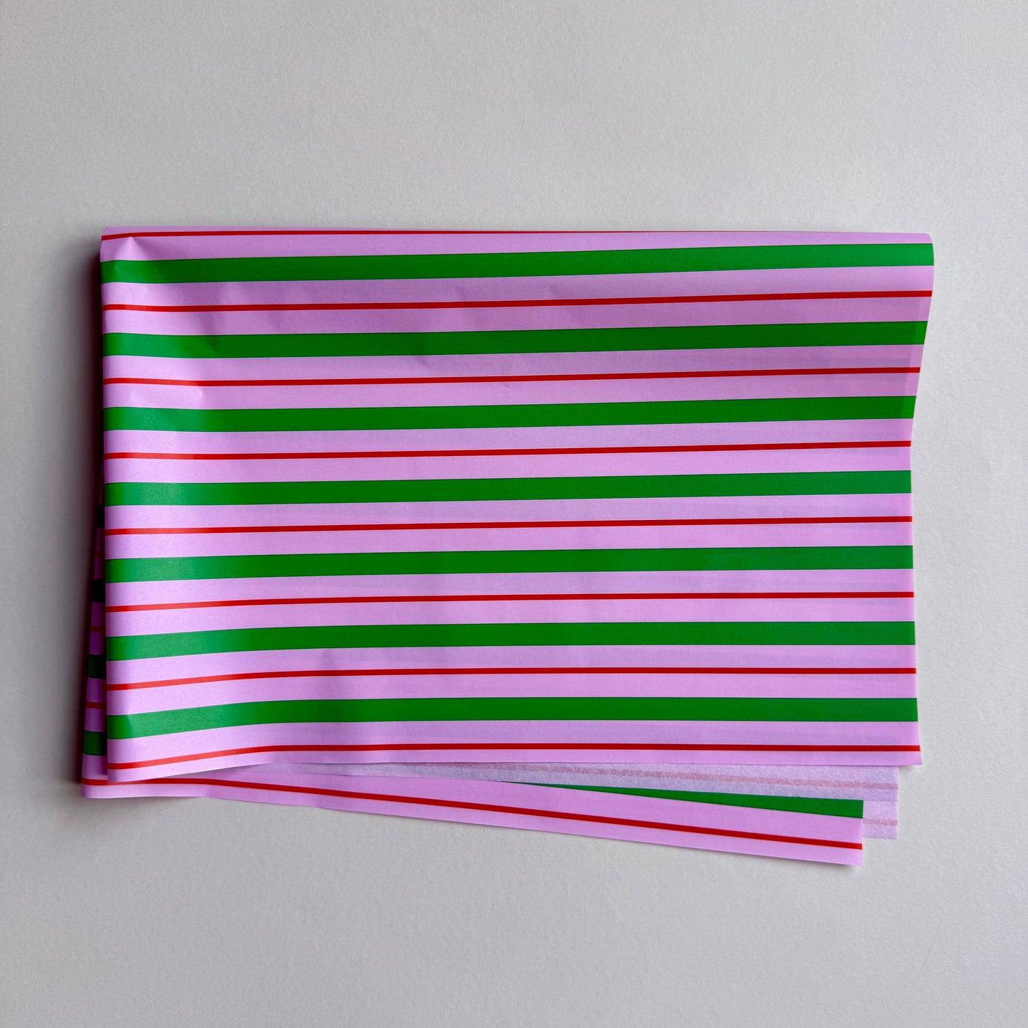 Seidenpapier - Streifen, pink/ grün / rot