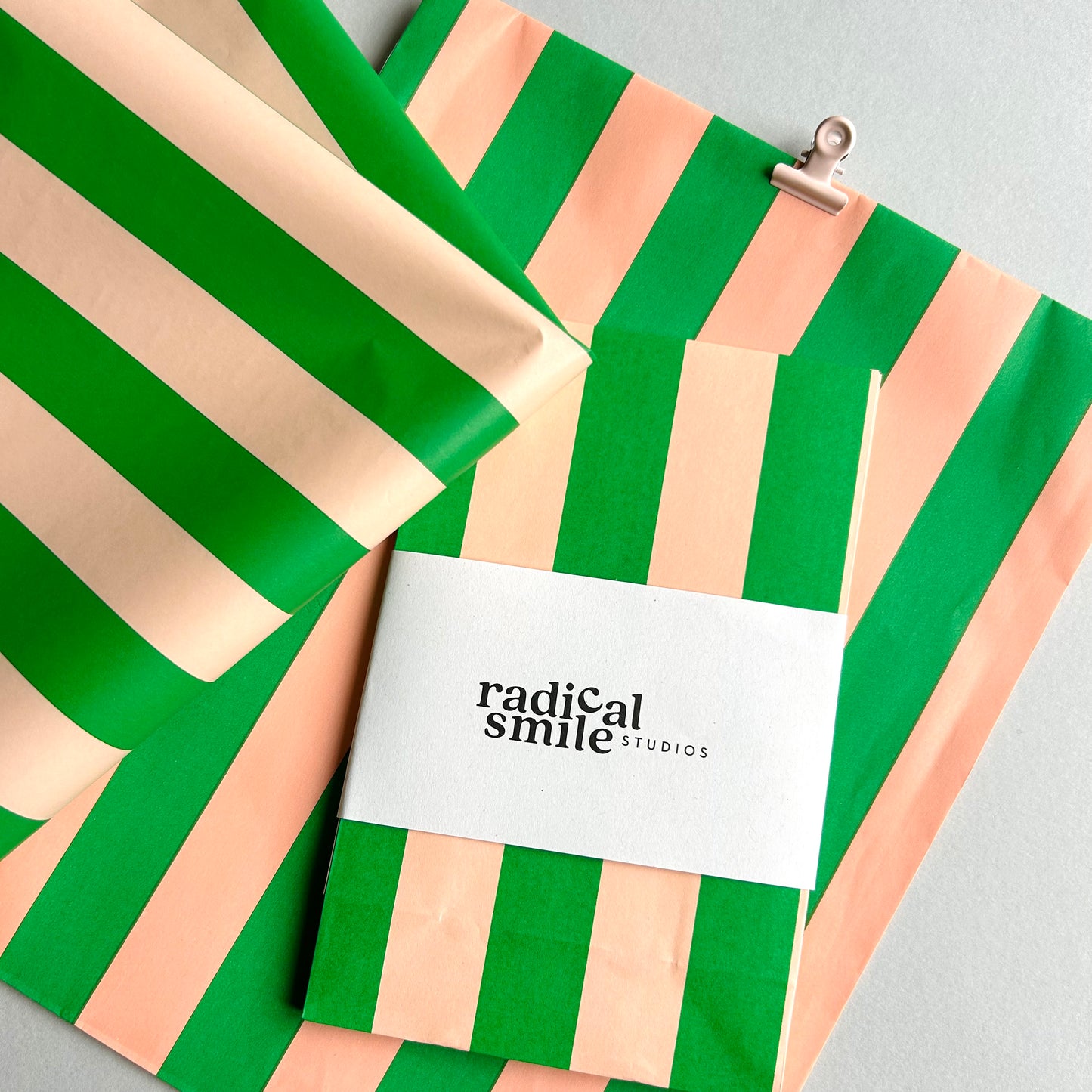 Blockbottombag - Blockstreifen, grün/peach, diverse Größen