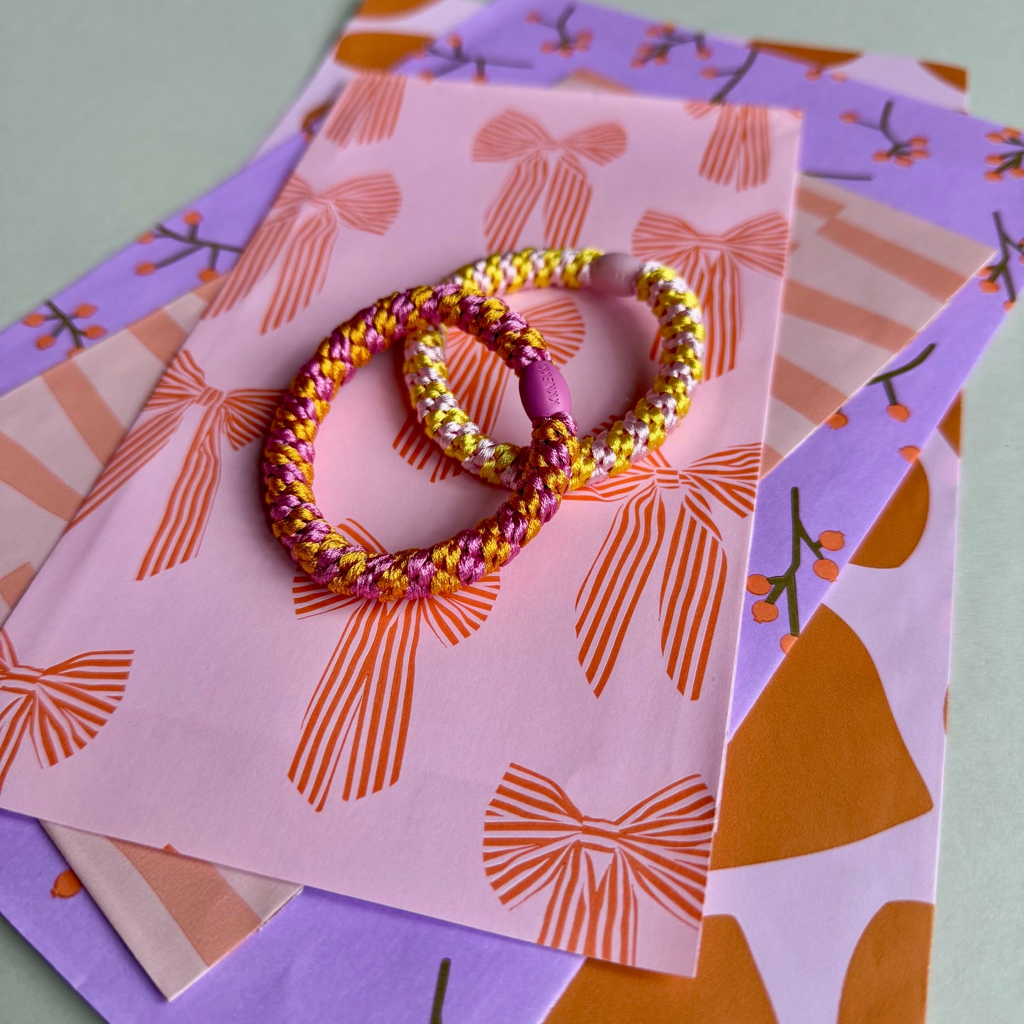 Flatbags - Schleifen, rosa/orange