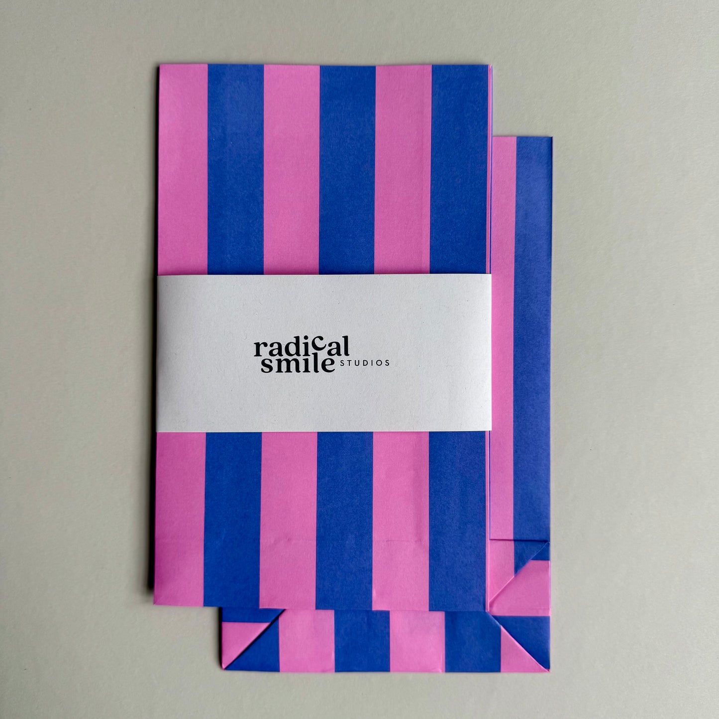 Blockbottombag - Blockstreifen, cobalt blau/pink, diverse Größen