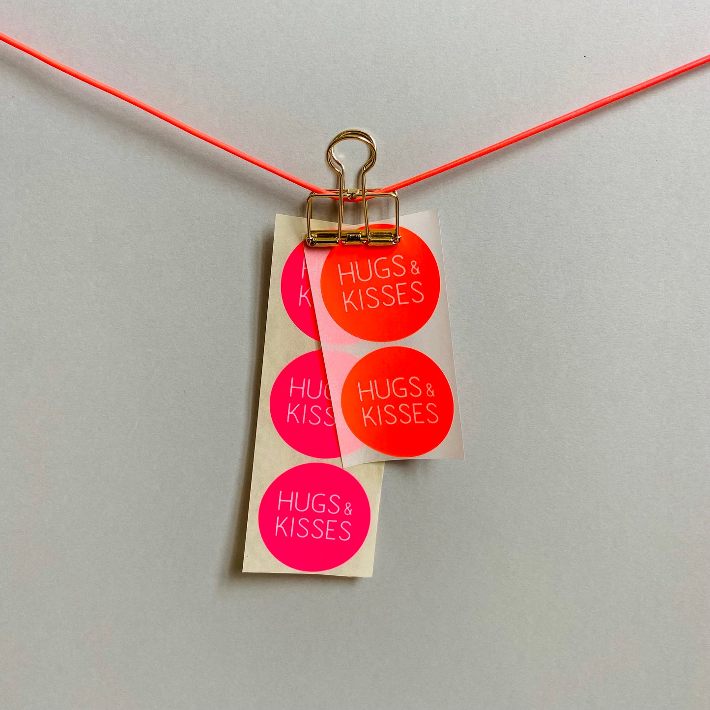 Sticker Set - Hugs & Kisses, neon pink/orange