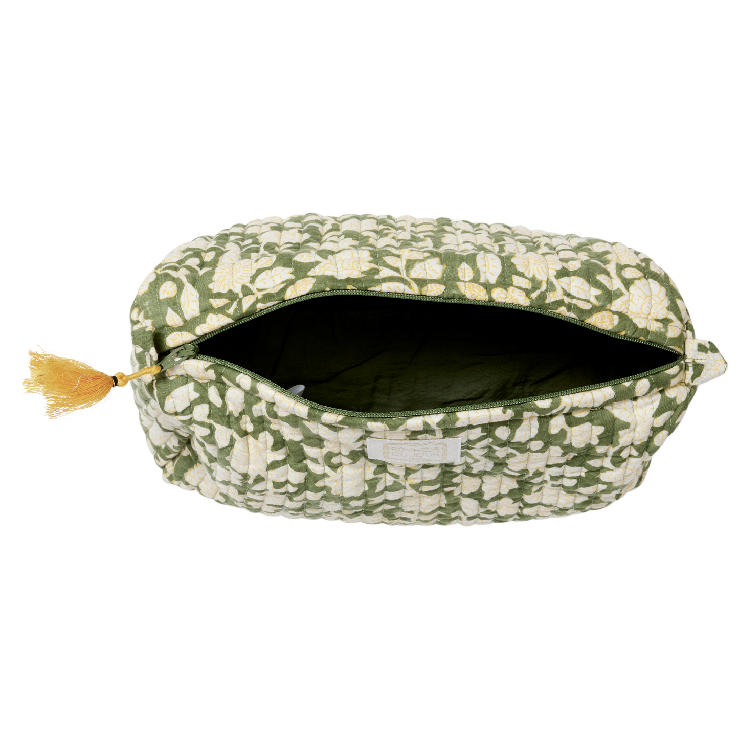 Kulturbeutel - Blumenmuster, grün