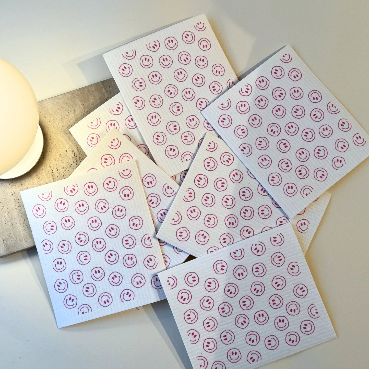 Schwammtuch - Smileys, diverse Farben