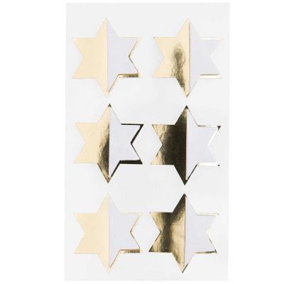 Wabenpapiersticker - Sterne, weiß/gold