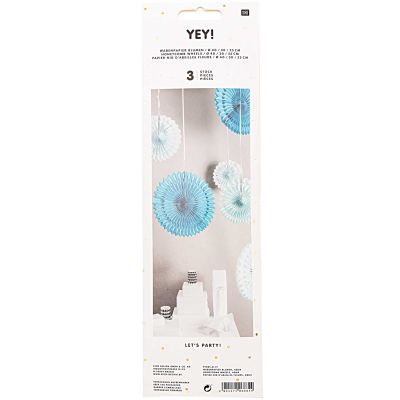Papierfächer, blau