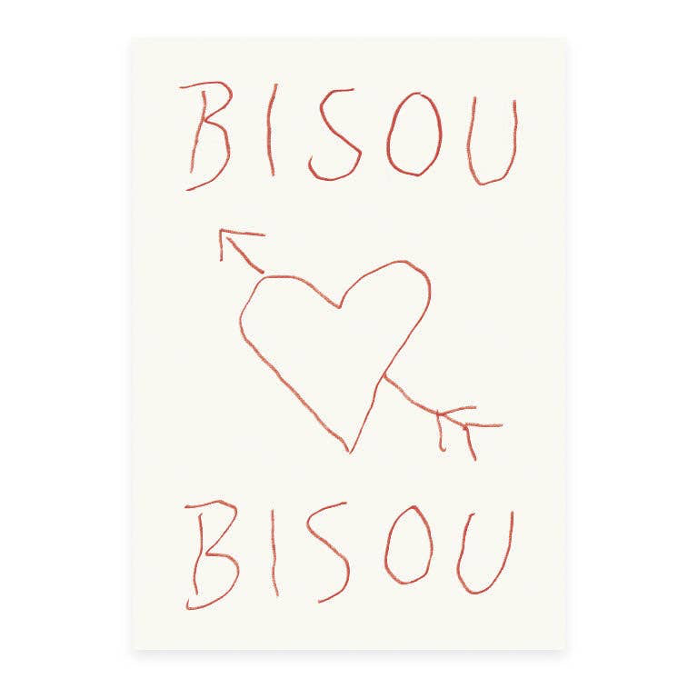 Postkarte 'Bisou Bisou'