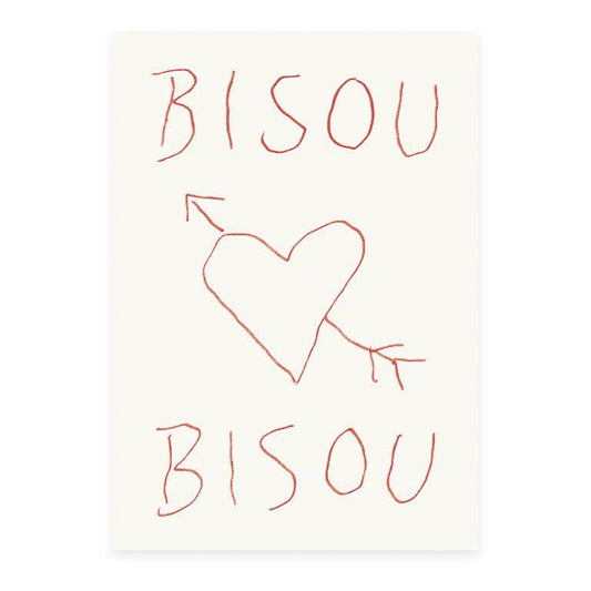 Postkarte 'Bisou Bisou'