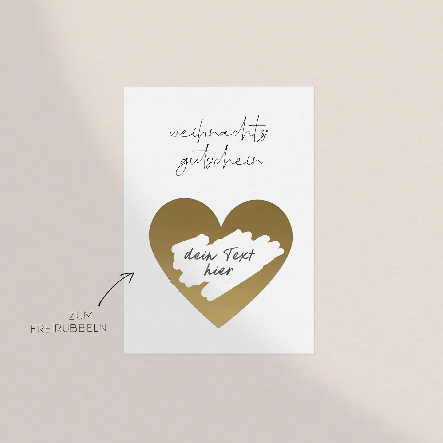 Rubbelkarte - Weihnachtsgutschein, gold