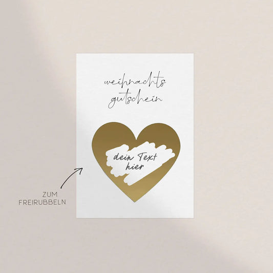 Rubbelkarte - Weihnachtsgutschein, gold