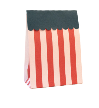 Blockbottombag - Blockstreifen, rosa/rot/dunkelgrün