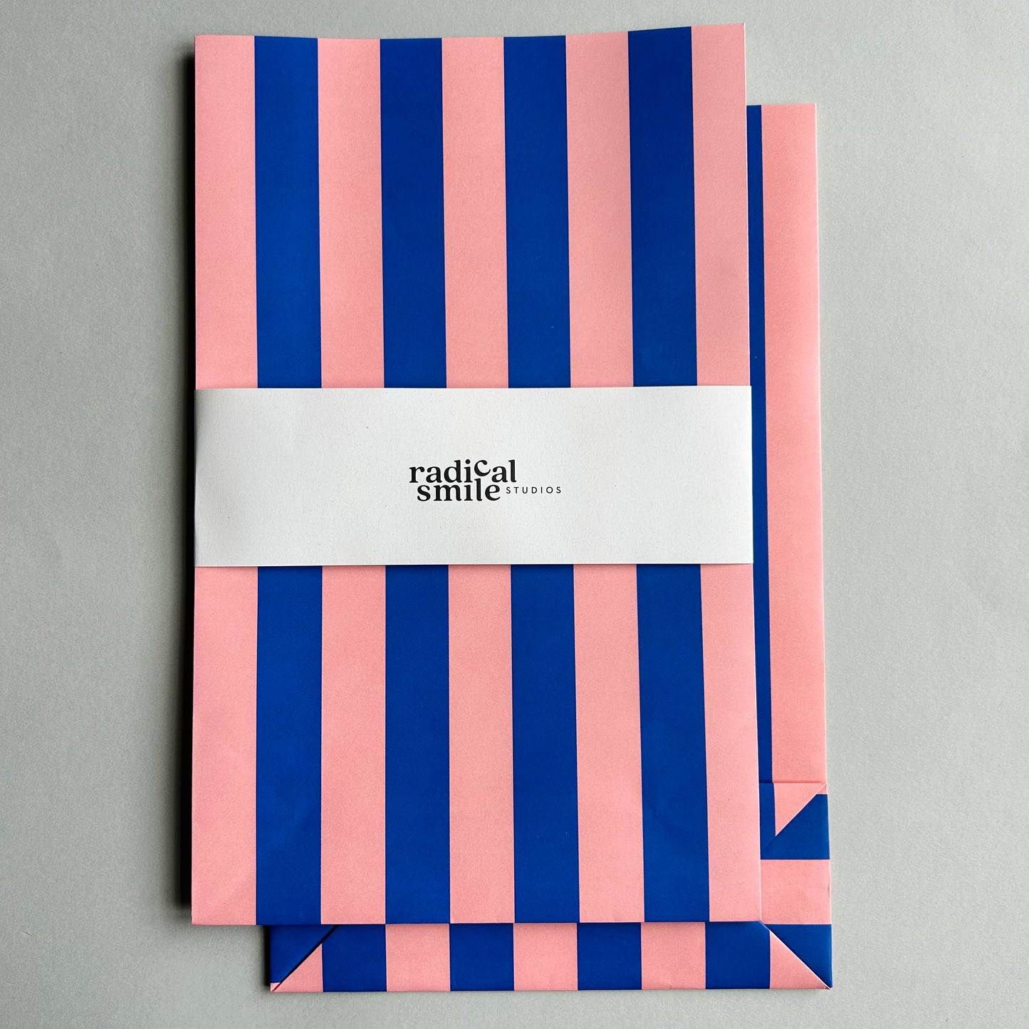 Blockbottombag - Blockstreifen, cobalt blau/rosa, diverse Größen