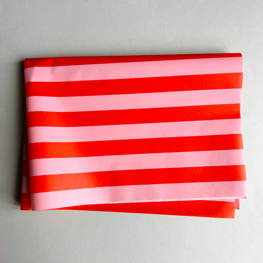 Seidenpapier - Blockstreifen, rot/rosa