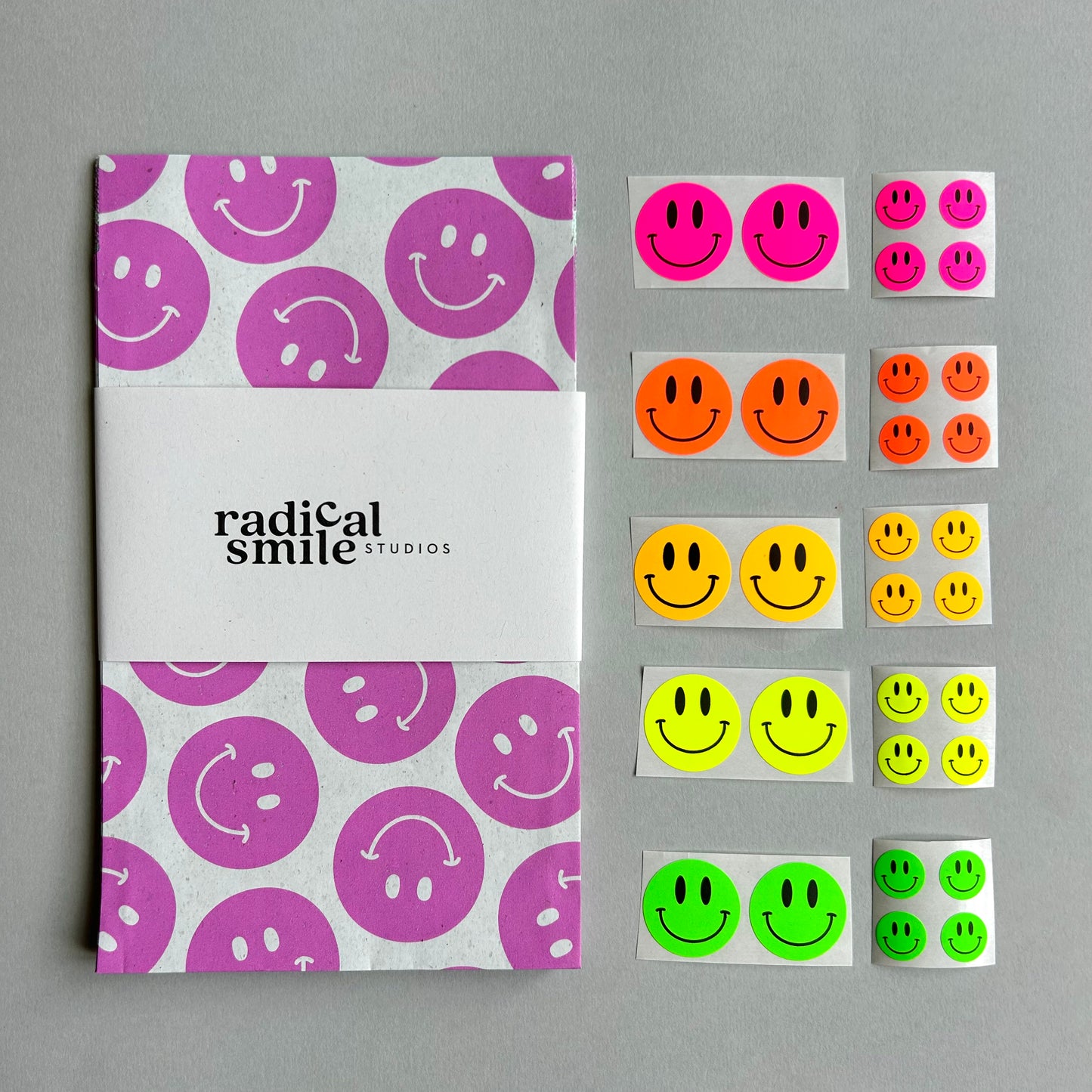Goodie Bag Set Smiley - pink, 2 Größen