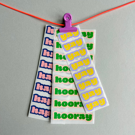 Sticker Set - hooray/happy/yay