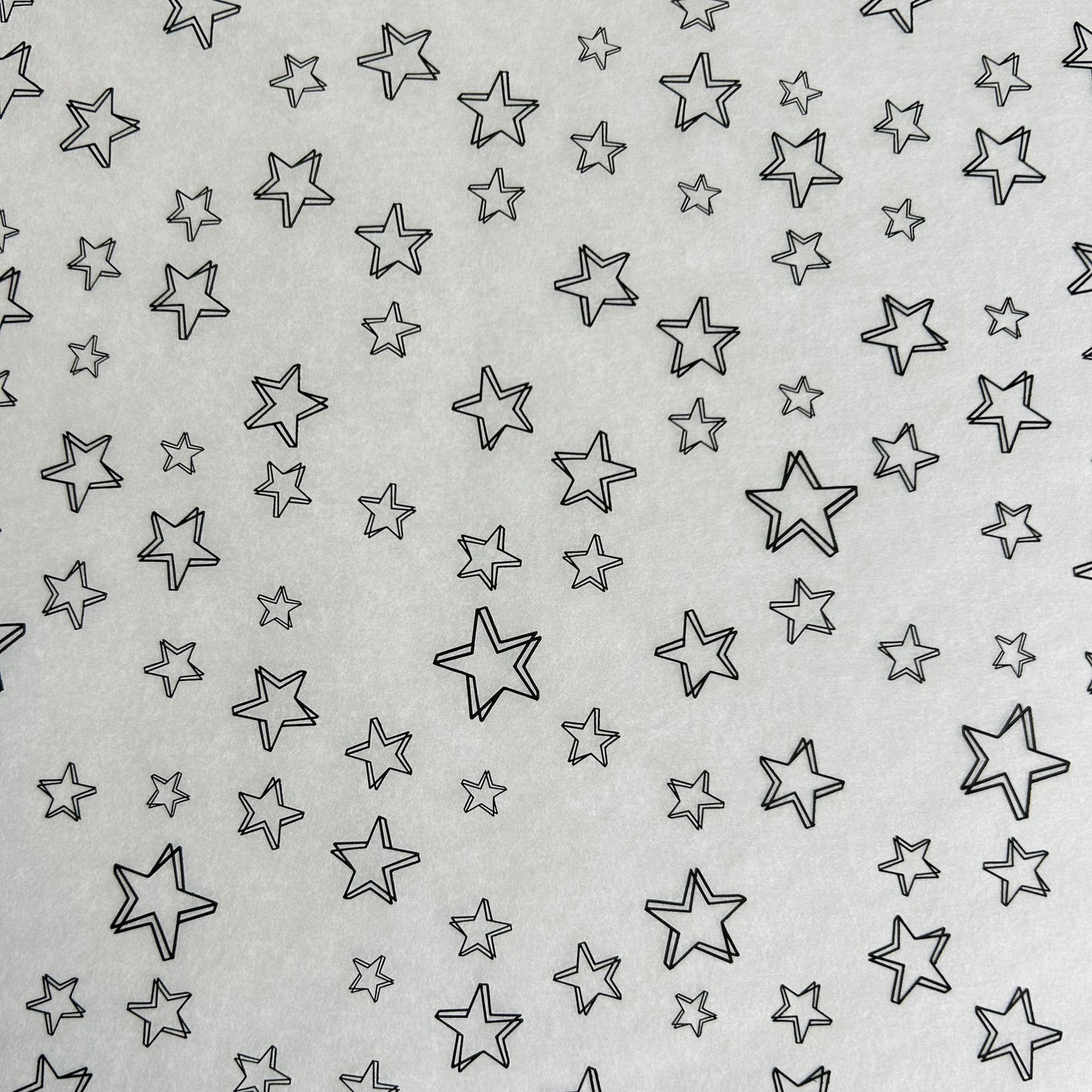 Seidenpapier - Sterne, weiß/schwarz