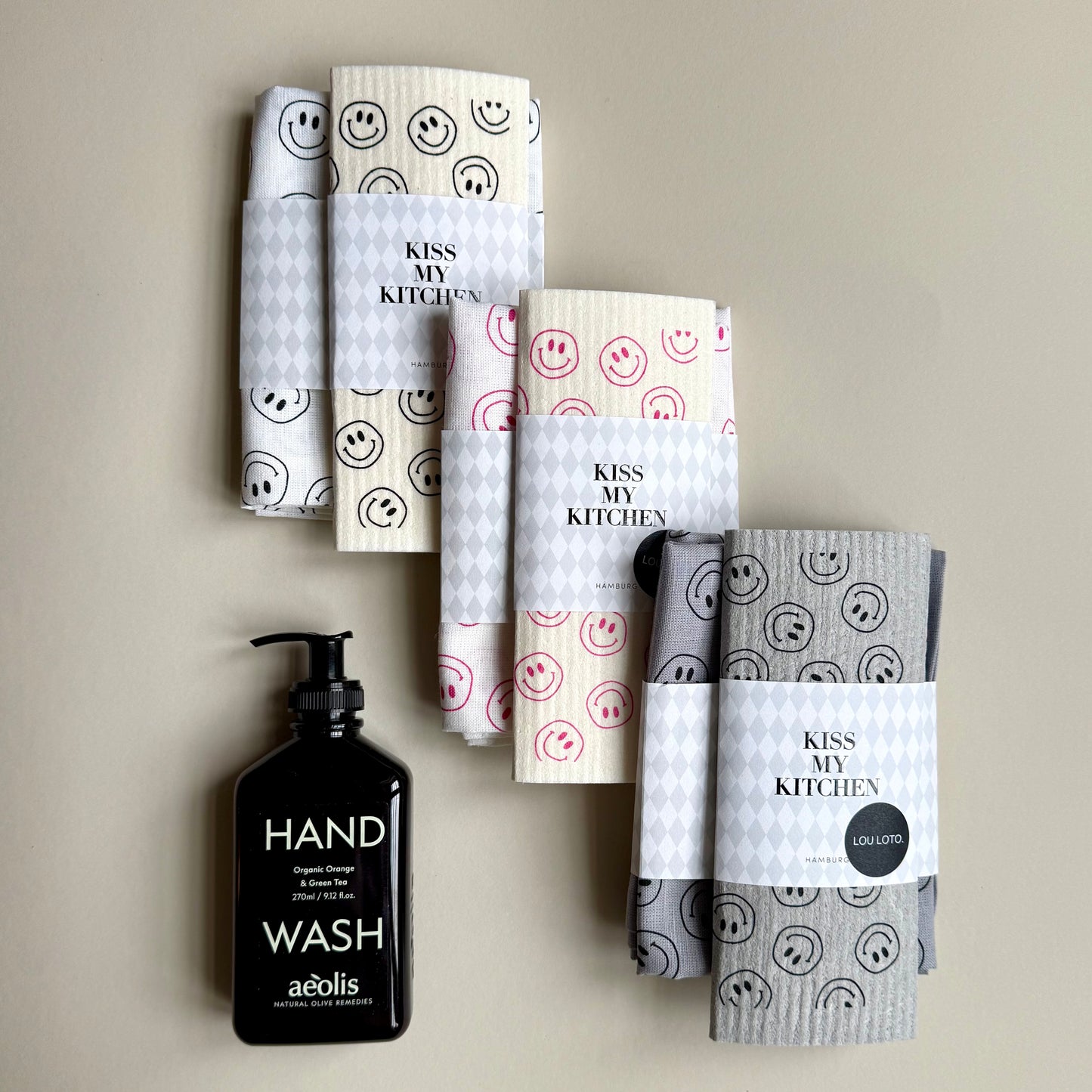 Geschirrhandtuch - Smiley, diverse Farben