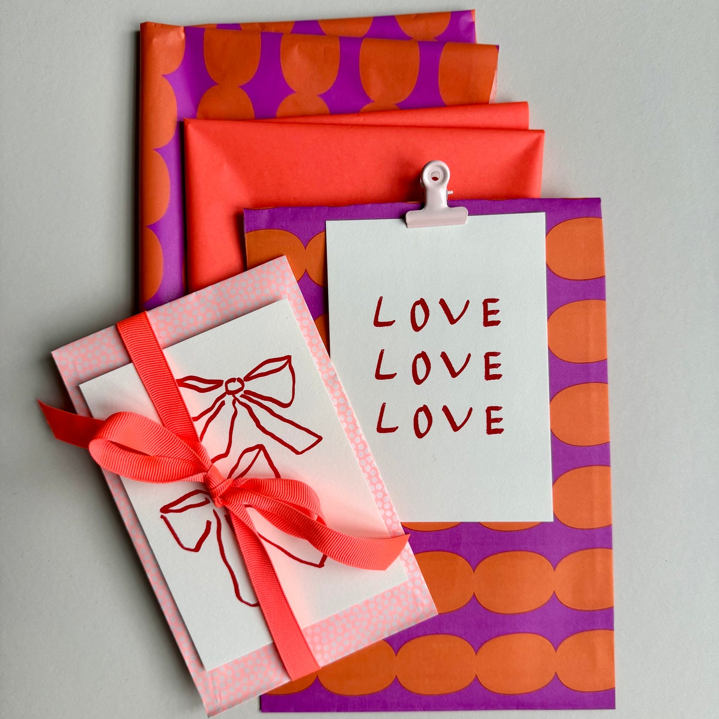 Flatbags - Dots, lila/neon orange