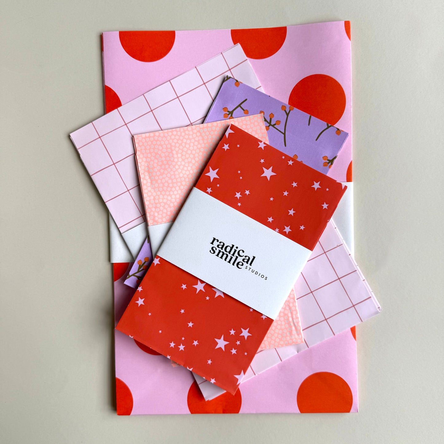 Flatbags - Gitter, rosé/orange