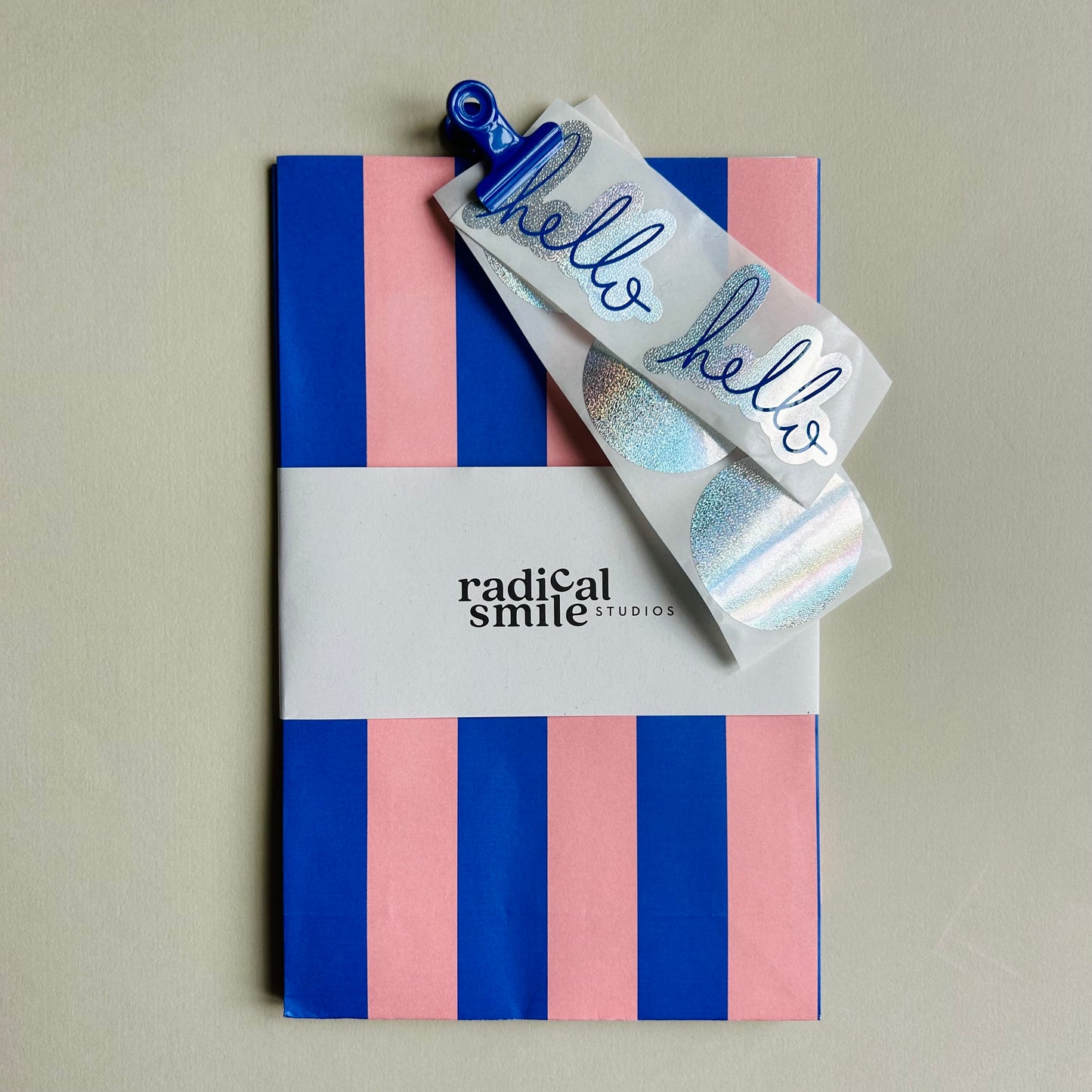 Blockbottombag - Blockstreifen, cobalt blau/rosa, diverse Größen