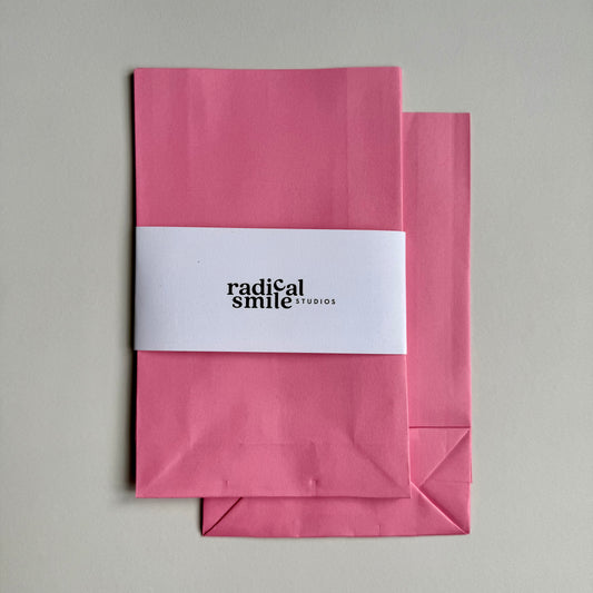 Blockbottombags - uni, rosa