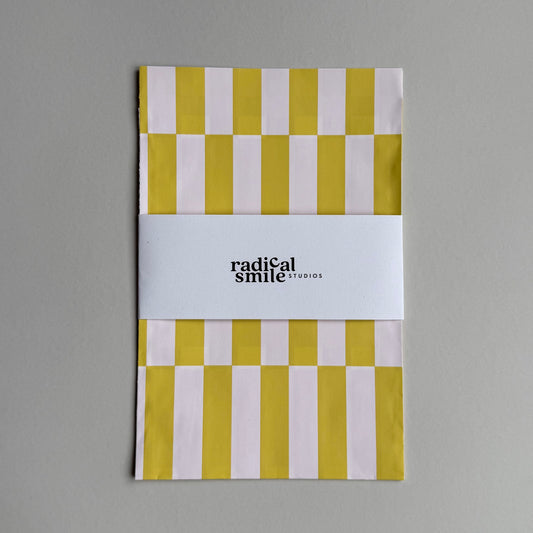 Flatbags - Blockstreifen, gelb/hellrosé