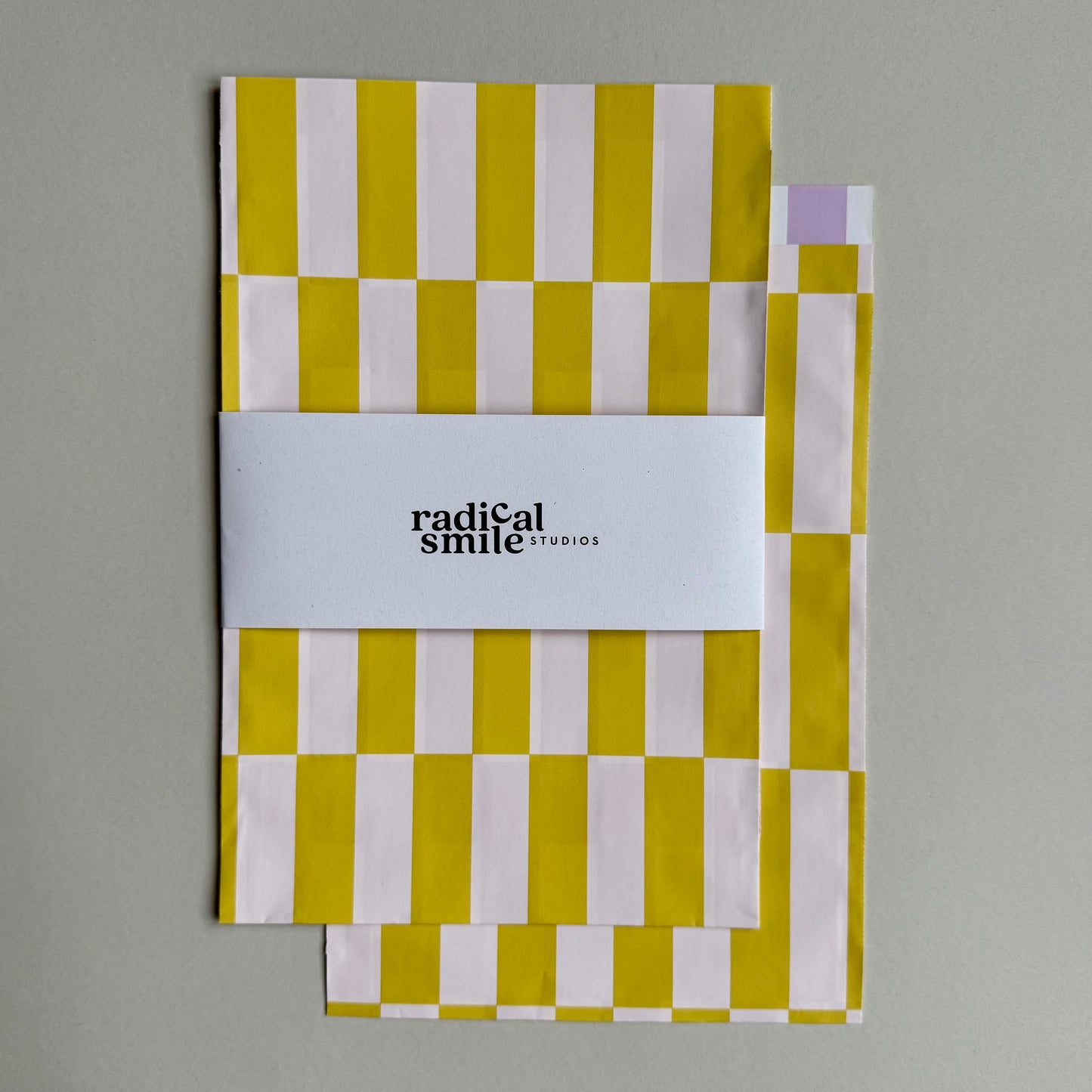 Flatbags - Blockstreifen, gelb/hellrosé