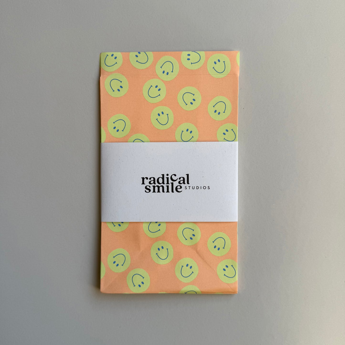 Blockbottombag - Smileys, apricot/lime