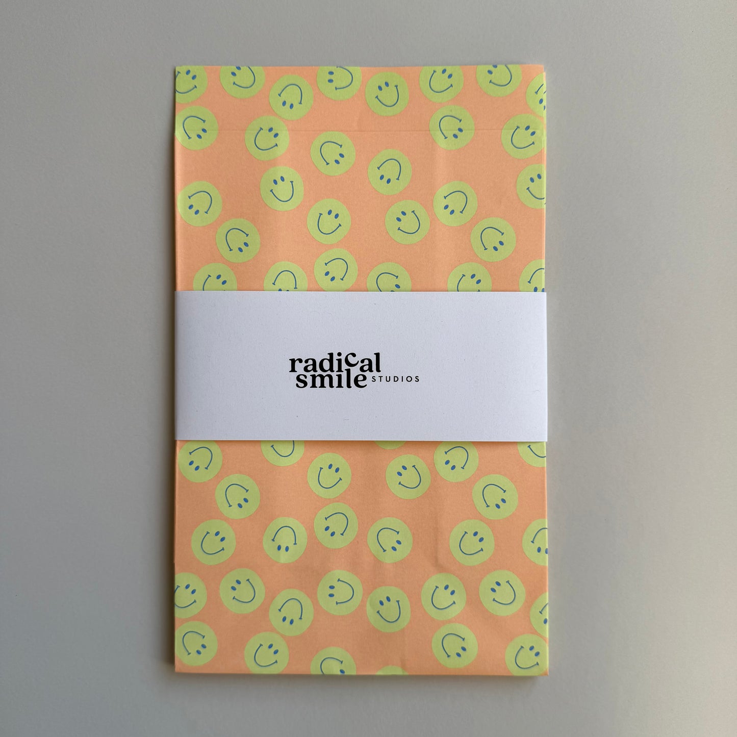 Blockbottombag - Smileys, apricot/lime