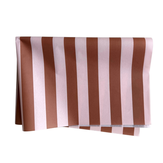Seidenpapier - Blockstreifen, rosé/cognac