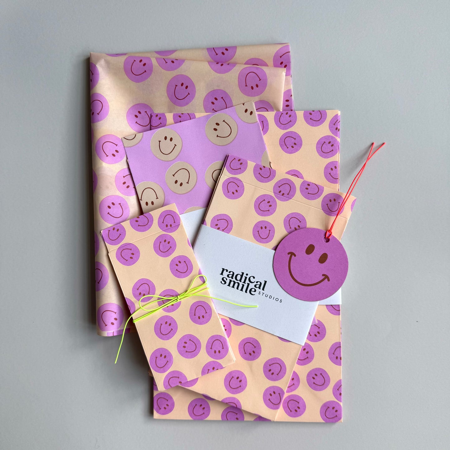 Seidenpapier - Smiley, peach/rosa