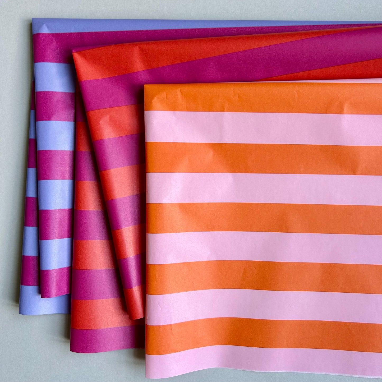 Seidenpapier - Blockstreifen, orange/rosa