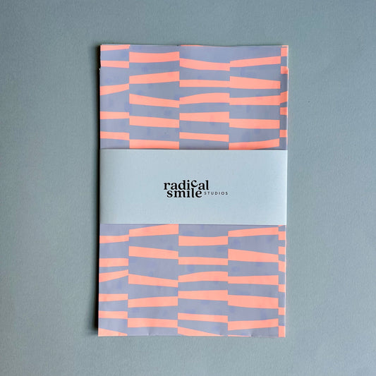 Flatbags - bold stripes, flieder/neon orange, diverse Größen