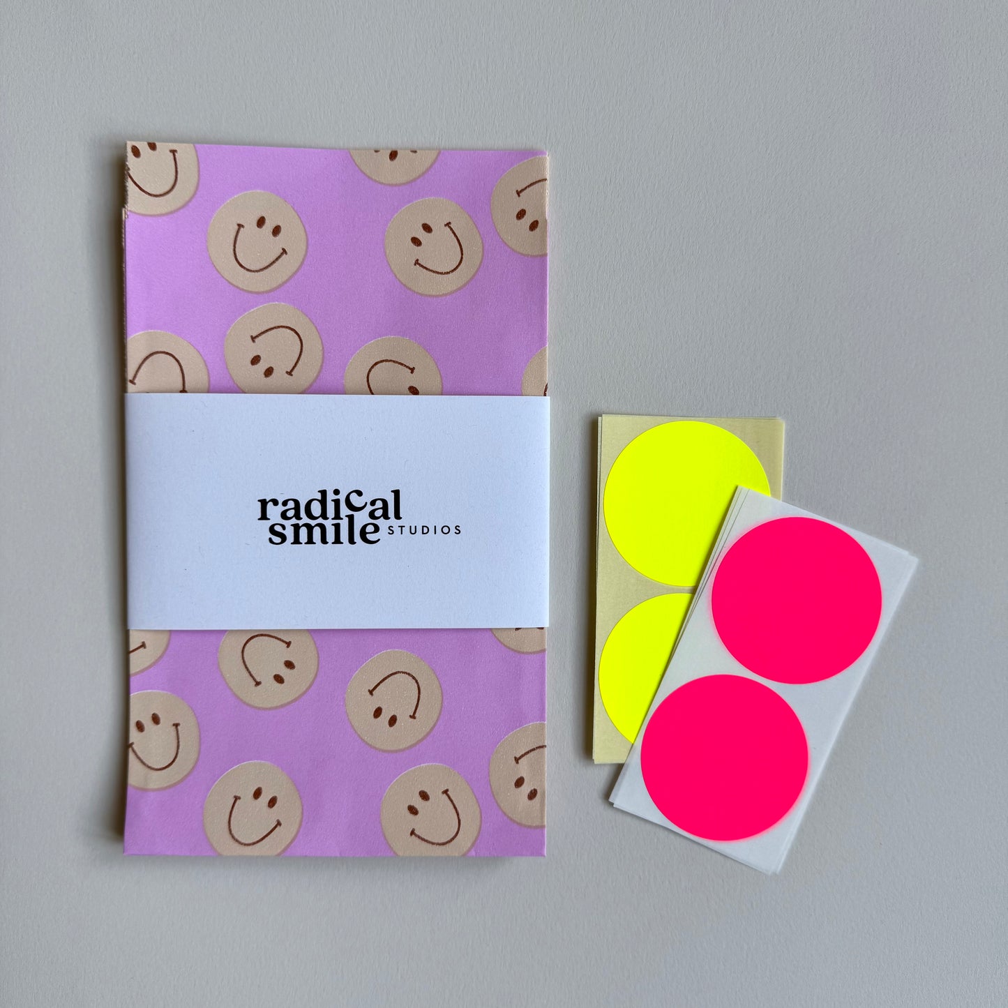 Goodie Bag Set Smiley - rosa, 2 Größen